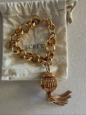 J. Crew Ball Fringed Bracelet